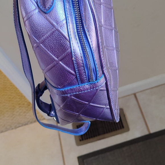 Love Moschino Metallic Pirple Quilted Mini Backpack